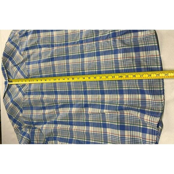 Bit & Bridle 2X Western Plaid Short Sleeve Shirt Blue Green women Pearl Snap - Picture 7 of 8